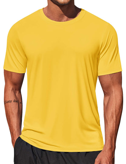 COOFANDY Men's Swim Shirt Short Sleeve UPF 50+ Sun Shirt Rash Guard T-Shirts Quick Dry Beach Shirts Breathable