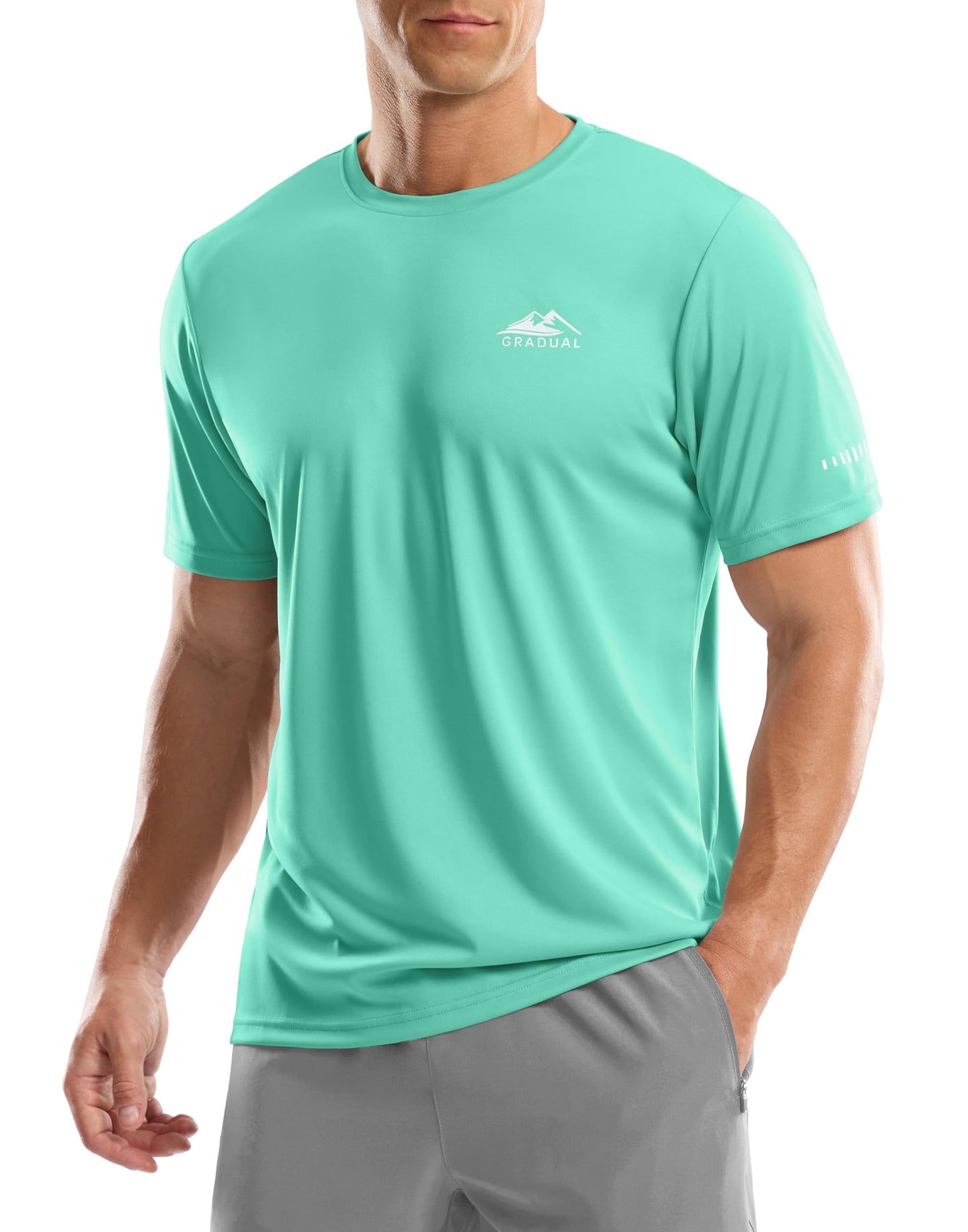 Men's UPF 50+ Sun Protection Dry Fit Workout T-Shirts Rash Guard Swim Shirts Moisture Wicking Tee for Athletic, Beach, Hiking