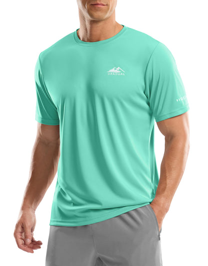 Men's UPF 50+ Sun Protection Dry Fit Workout T-Shirts Rash Guard Swim Shirts Moisture Wicking Tee for Athletic, Beach, Hiking