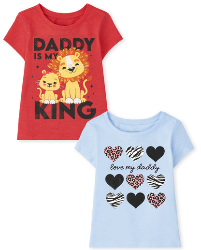 The Children's Place Baby Girls' and Toddler Unicorns,Butterflies,Trends Short Sleeve Graphic T-Shirts,3 Pack