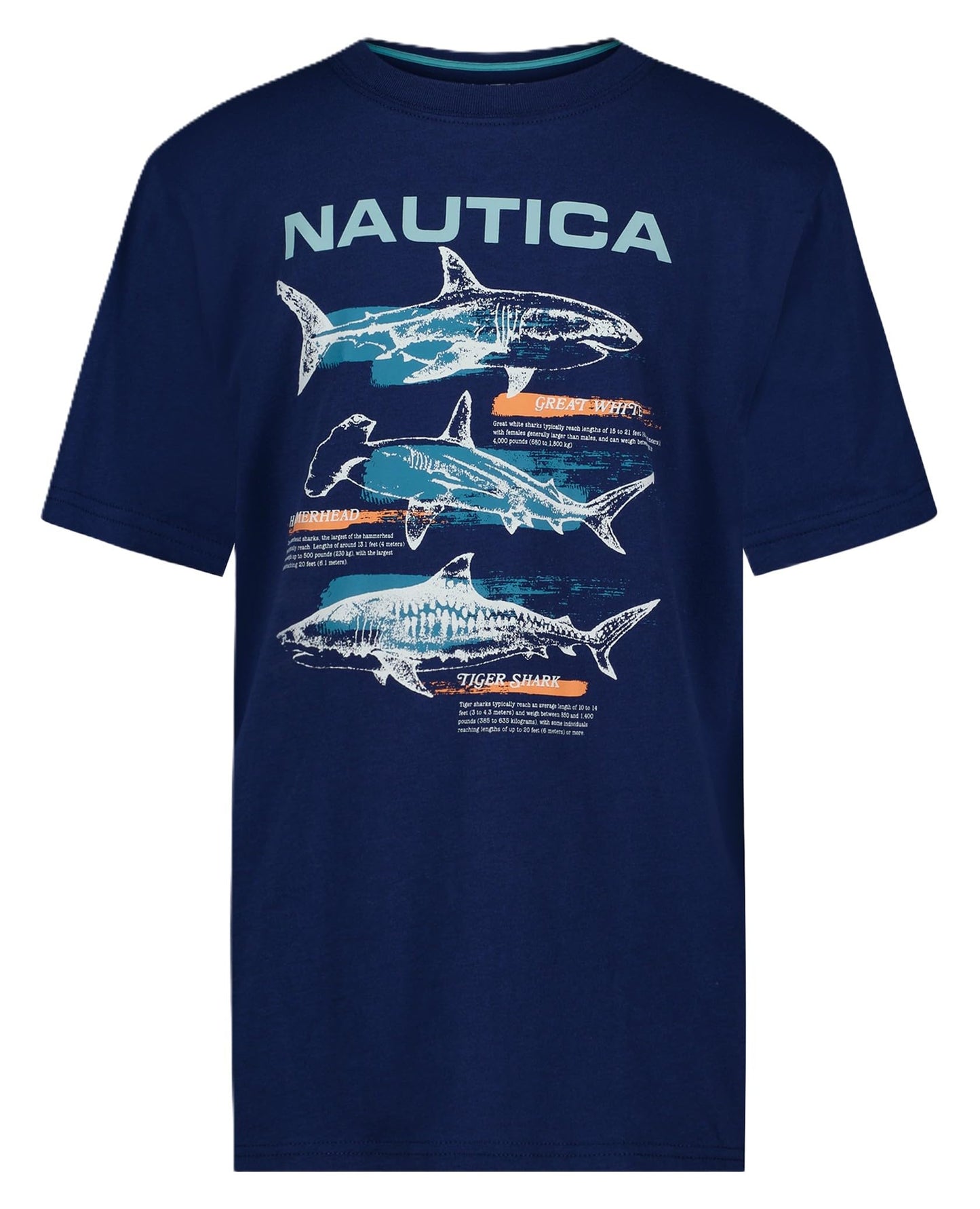 Nautica Boys' Short Sleeve J-Class Logo Crew Neck T-Shirt, Soft, Comfortable, Relaxed Fit