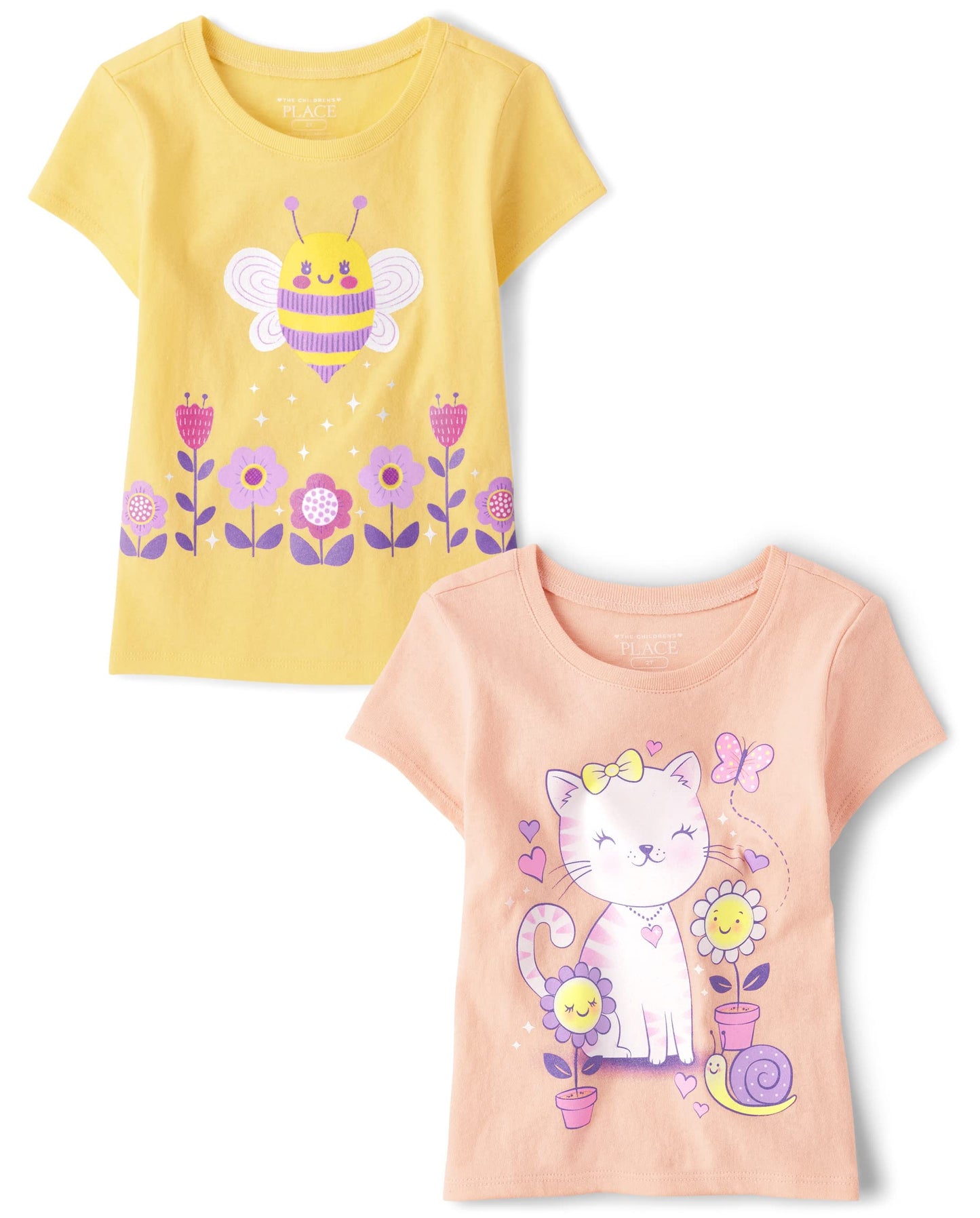 The Children's Place Baby Girls' and Toddler Unicorns,Butterflies,Trends Short Sleeve Graphic T-Shirts,3 Pack
