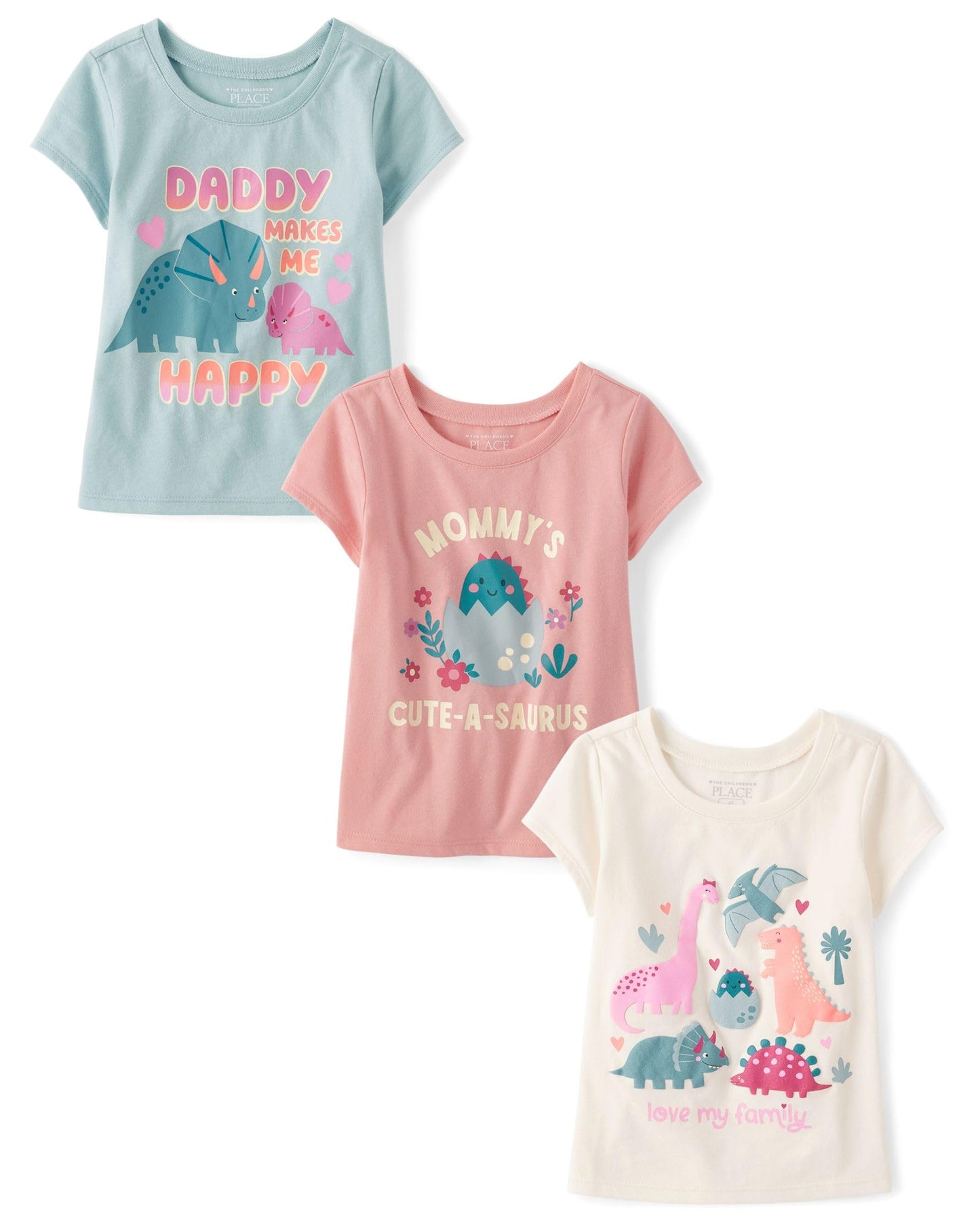 The Children's Place Baby Girls' and Toddler Unicorns,Butterflies,Trends Short Sleeve Graphic T-Shirts,3 Pack