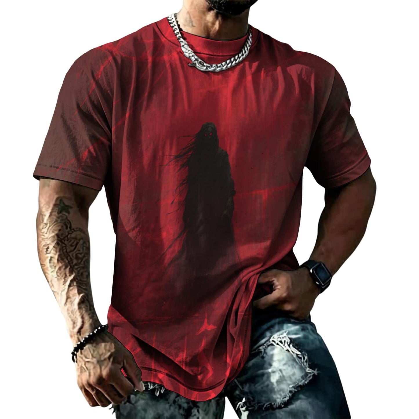 domirica Mens Muscle Fit Short Sleeve T Shirts Gym Workout Crewneck Novelty Print Quick Dry Athletic Shirt