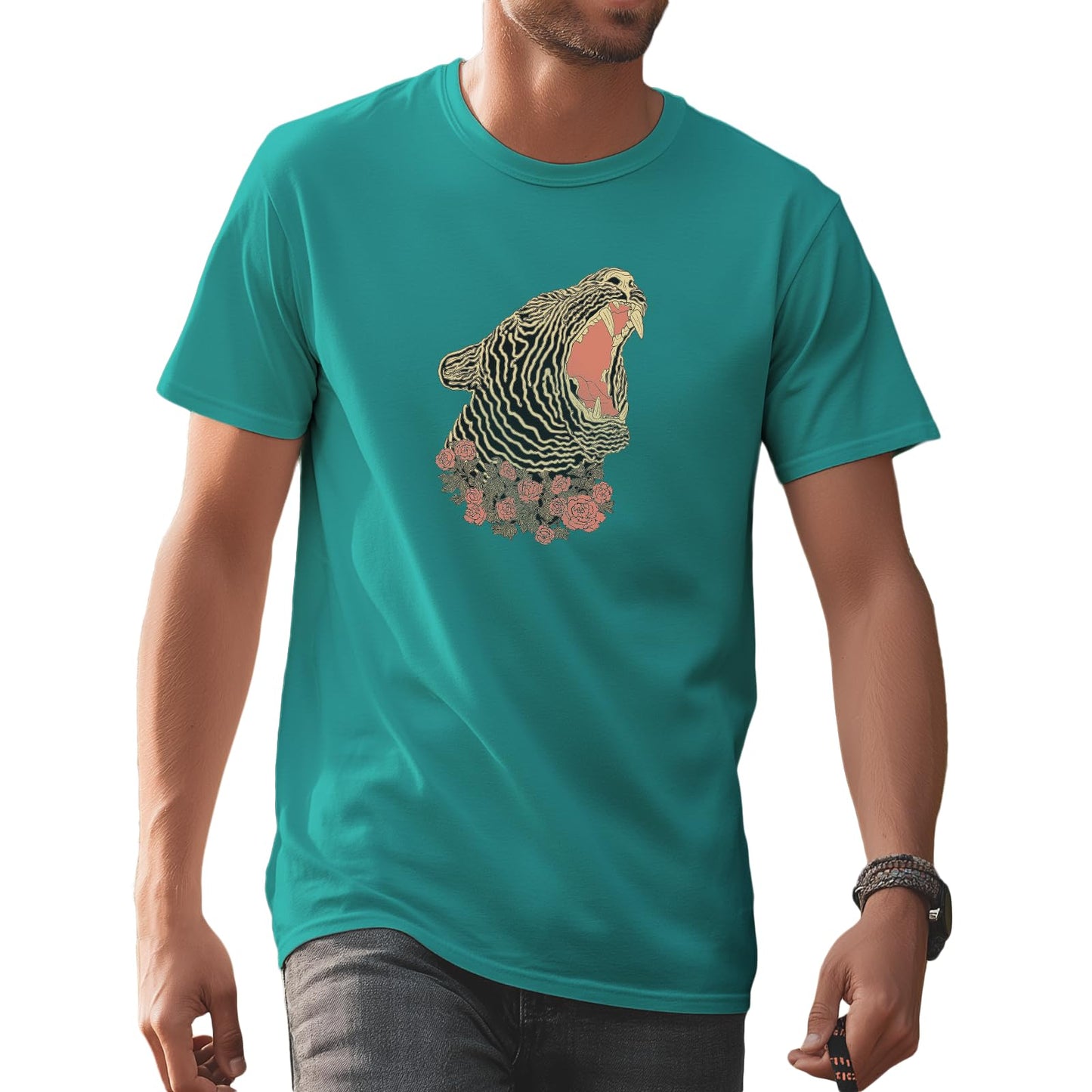 domirica Men's Solid 100% Cotton Graphic Short Sleeve Crewneck Big and Tall Summer Breathable Quick Dry Gym Casual Top