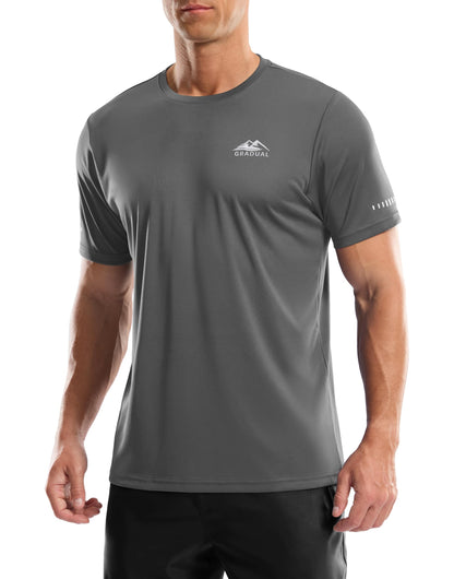 Men's UPF 50+ Sun Protection Dry Fit Workout T-Shirts Rash Guard Swim Shirts Moisture Wicking Tee for Athletic, Beach, Hiking
