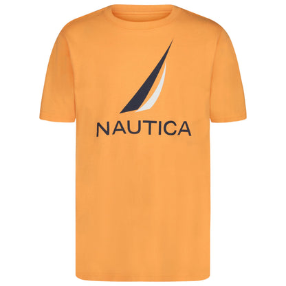 Nautica Boys' Short Sleeve J-Class Logo Crew Neck T-Shirt, Soft, Comfortable, Relaxed Fit