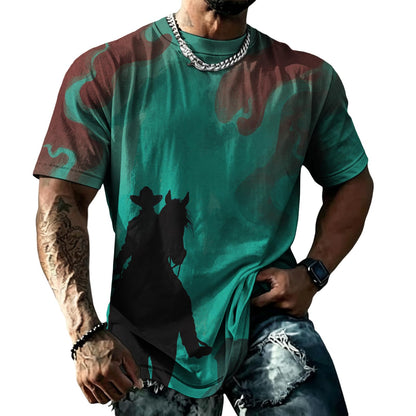 domirica Mens Muscle Fit Short Sleeve T Shirts Gym Workout Crewneck Novelty Print Quick Dry Athletic Shirt