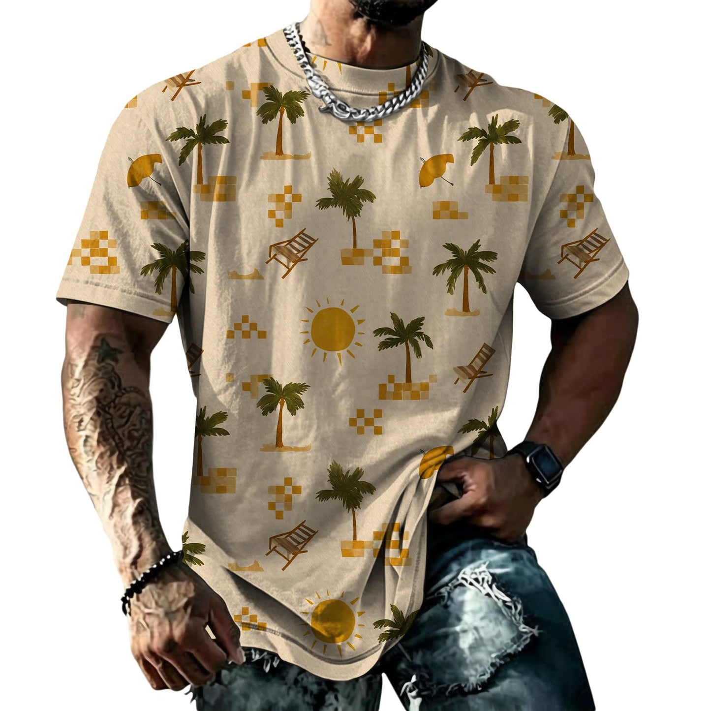 domirica Mens Muscle Fit Short Sleeve T Shirts Gym Workout Crewneck Novelty Print Quick Dry Athletic Shirt