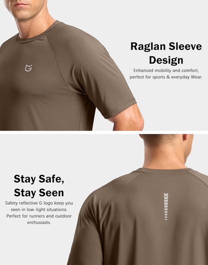 G Gradual Men's Athletic Workout T-Shirts Moisture Wicking Cooling Running Shirts Short Sleeve Performance Tee for Gym Tennis