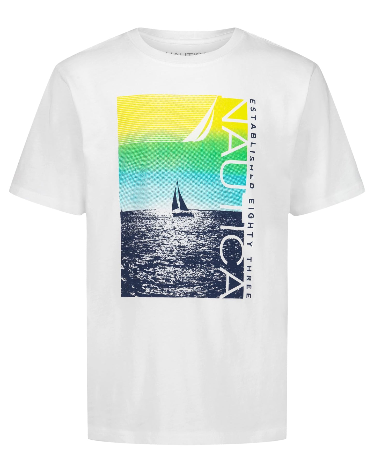 Nautica Boys' Short Sleeve J-Class Logo Crew Neck T-Shirt, Soft, Comfortable, Relaxed Fit