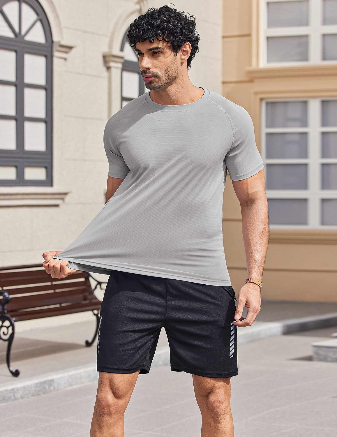 COOFANDY Mens Swim Shirt Short Sleeve UPF 50+ Sun Shirts Rash Guard Quick Dry Beach Water T Shirts for Men