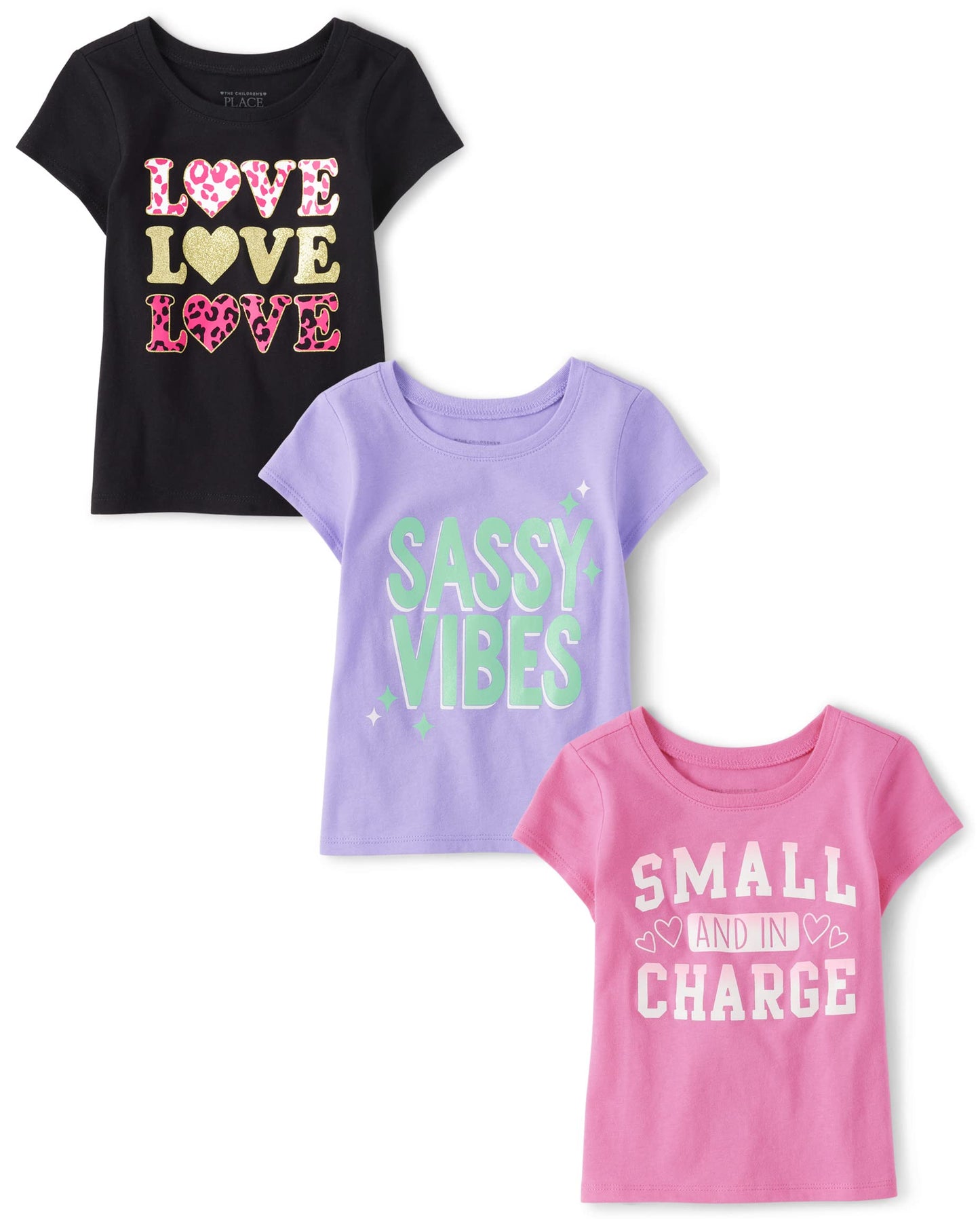 The Children's Place Baby Girls' and Toddler Unicorns,Butterflies,Trends Short Sleeve Graphic T-Shirts,3 Pack