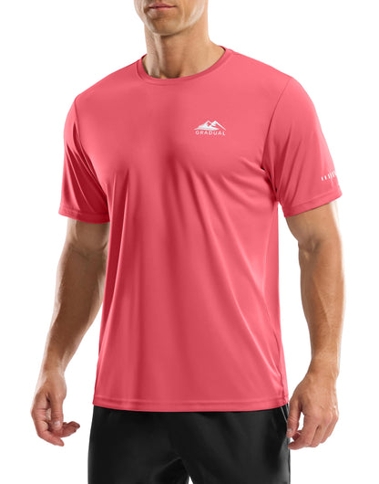 Men's UPF 50+ Sun Protection Dry Fit Workout T-Shirts Rash Guard Swim Shirts Moisture Wicking Tee for Athletic, Beach, Hiking