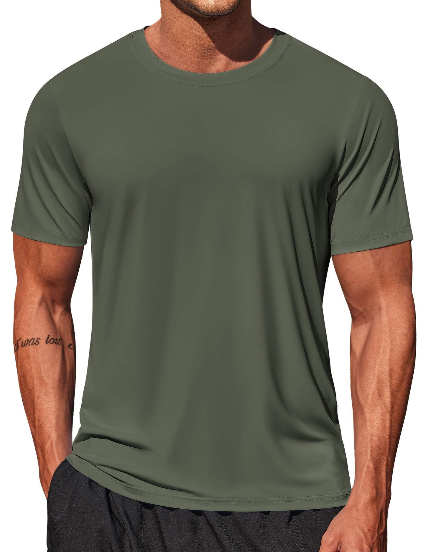 COOFANDY Men's Swim Shirt Short Sleeve UPF 50+ Sun Shirt Rash Guard T-Shirts Quick Dry Beach Shirts Breathable