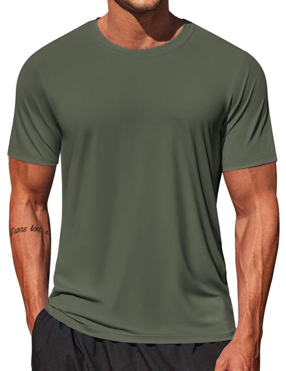 COOFANDY Men's Swim Shirt Short Sleeve UPF 50+ Sun Shirt Rash Guard T-Shirts Quick Dry Beach Shirts Breathable