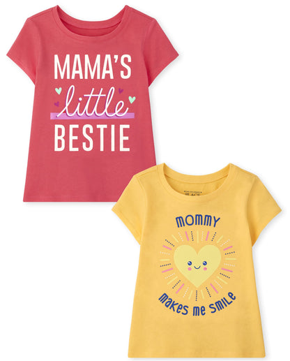 The Children's Place Baby Girls' and Toddler Unicorns,Butterflies,Trends Short Sleeve Graphic T-Shirts,3 Pack