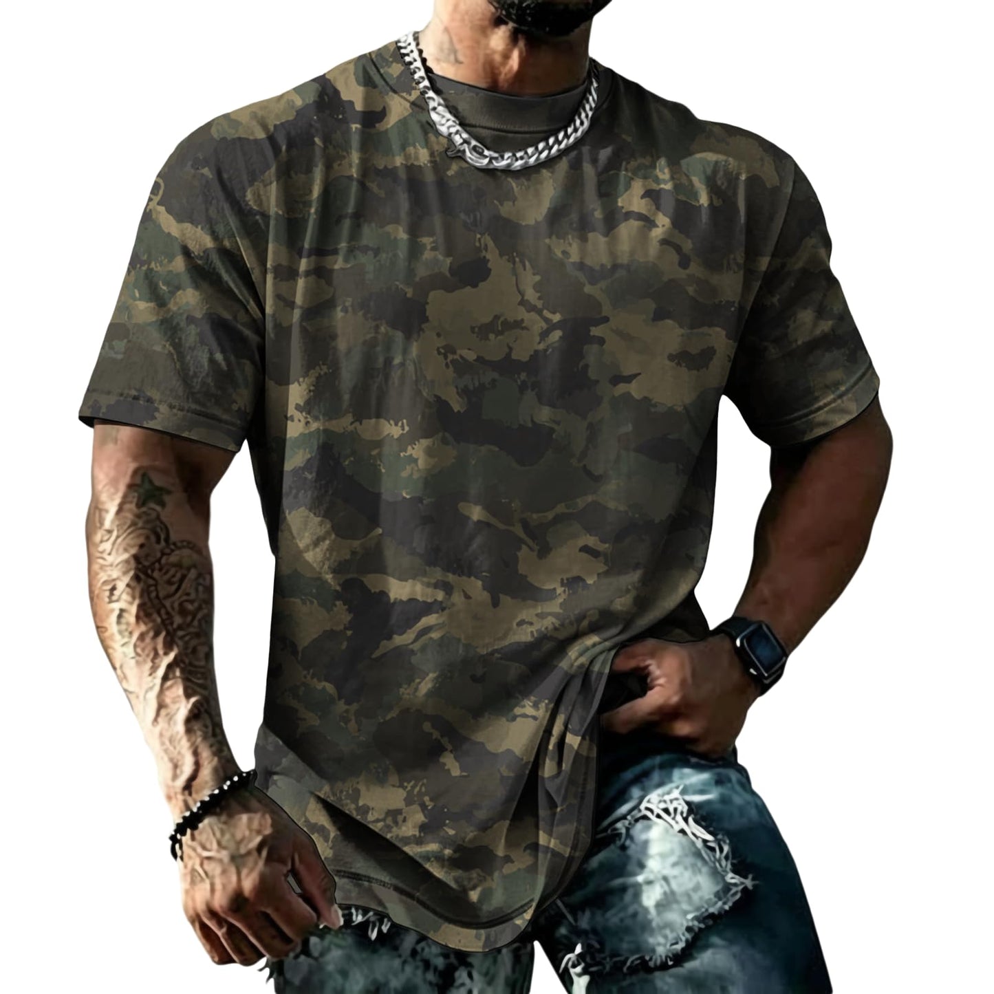 domirica Mens Muscle Fit Short Sleeve T Shirts Gym Workout Crewneck Novelty Print Quick Dry Athletic Shirt