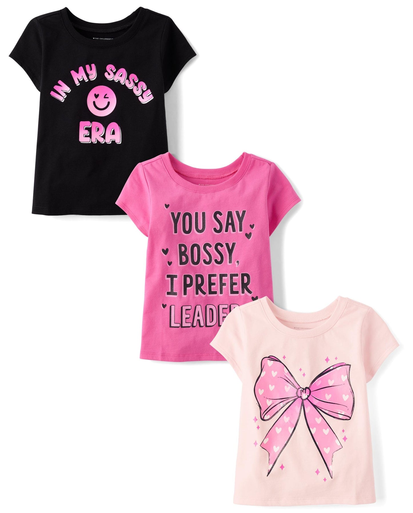 The Children's Place Baby Girls' and Toddler Unicorns,Butterflies,Trends Short Sleeve Graphic T-Shirts,3 Pack