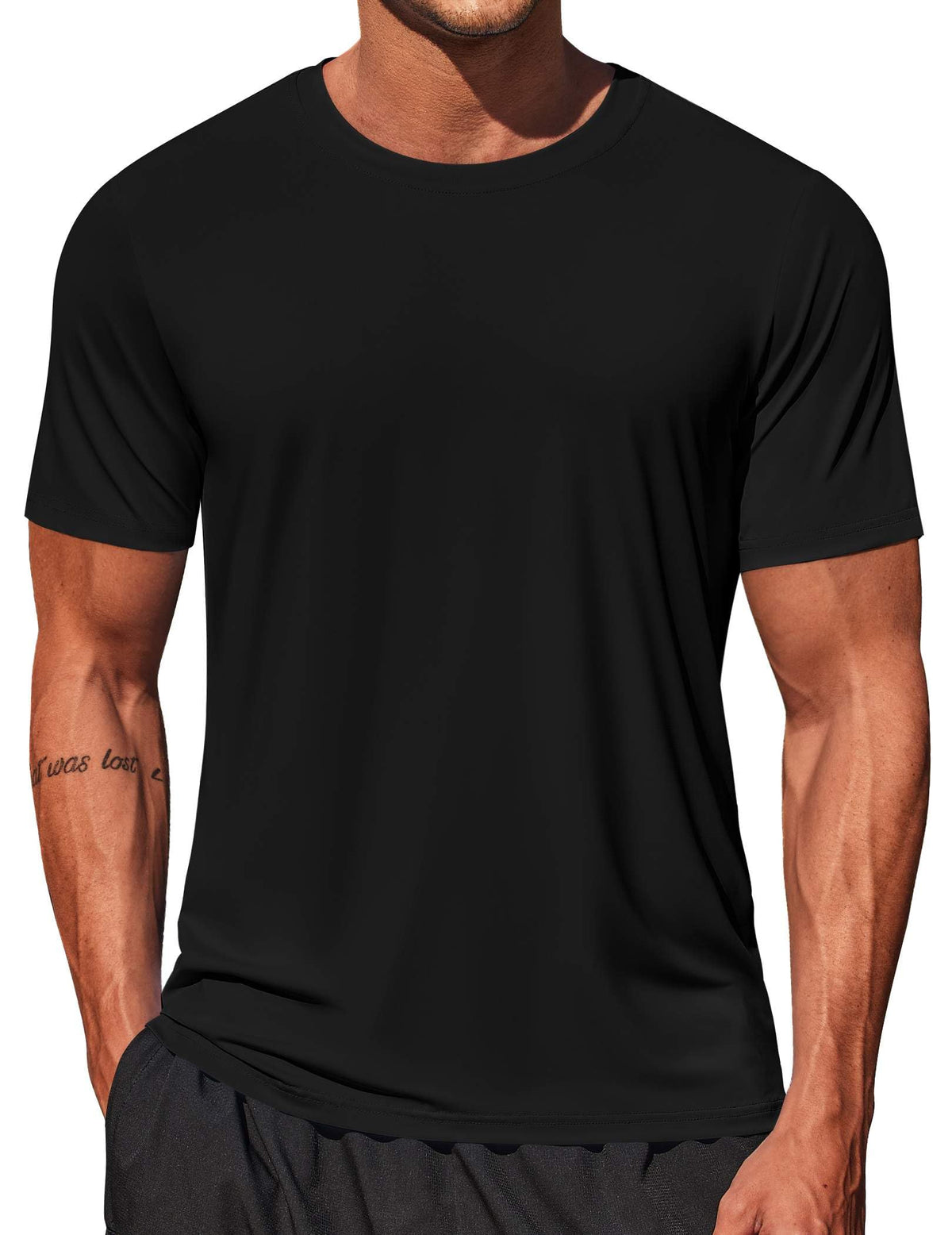 COOFANDY Men's Swim Shirt Short Sleeve UPF 50+ Sun Shirt Rash Guard T-Shirts Quick Dry Beach Shirts Breathable