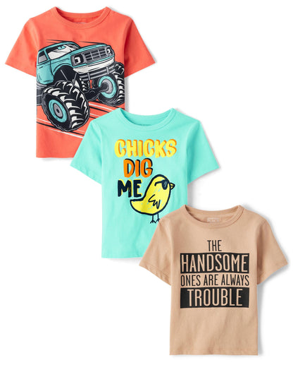 The Children's Place Baby Boys' Graphic T-Shirts (3-Pack)