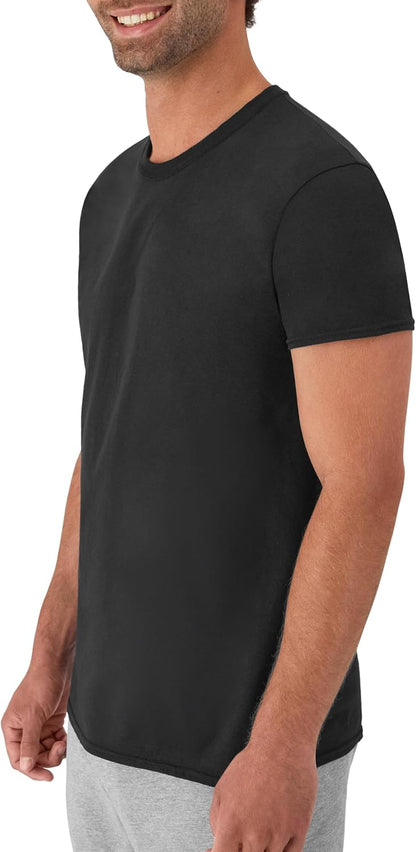 Hanes Men's Undershirt Packs, Stay-Tucked Soft Cotton Undershirts, Best Undershirts for Men, White/Black/Asstd Multipacks