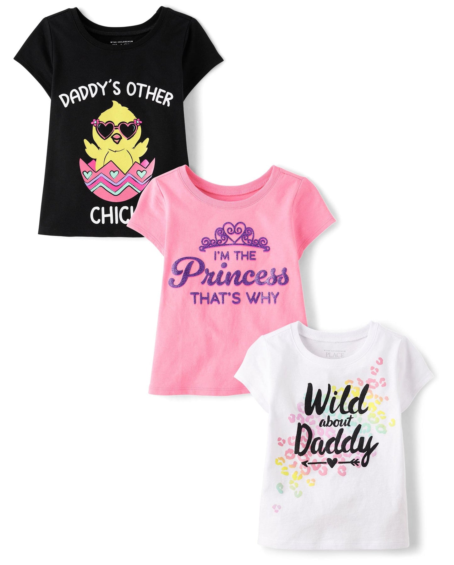 The Children's Place Baby Girls' and Toddler Unicorns,Butterflies,Trends Short Sleeve Graphic T-Shirts,3 Pack