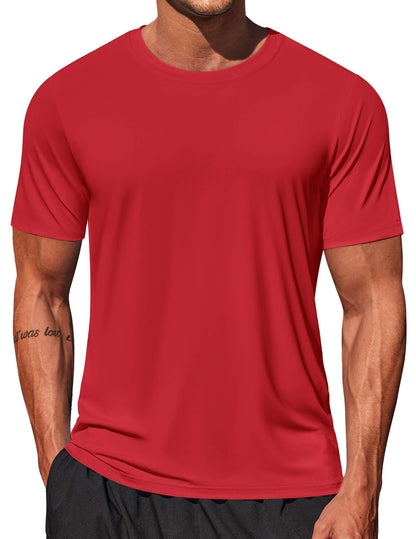 COOFANDY Men's Swim Shirt Short Sleeve UPF 50+ Sun Shirt Rash Guard T-Shirts Quick Dry Beach Shirts Breathable