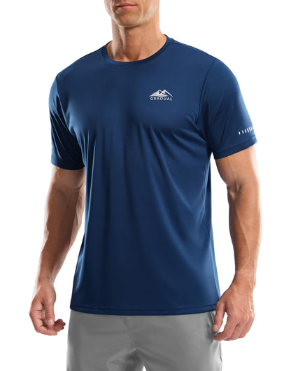 Men's UPF 50+ Sun Protection Dry Fit Workout T-Shirts Rash Guard Swim Shirts Moisture Wicking Tee for Athletic, Beach, Hiking