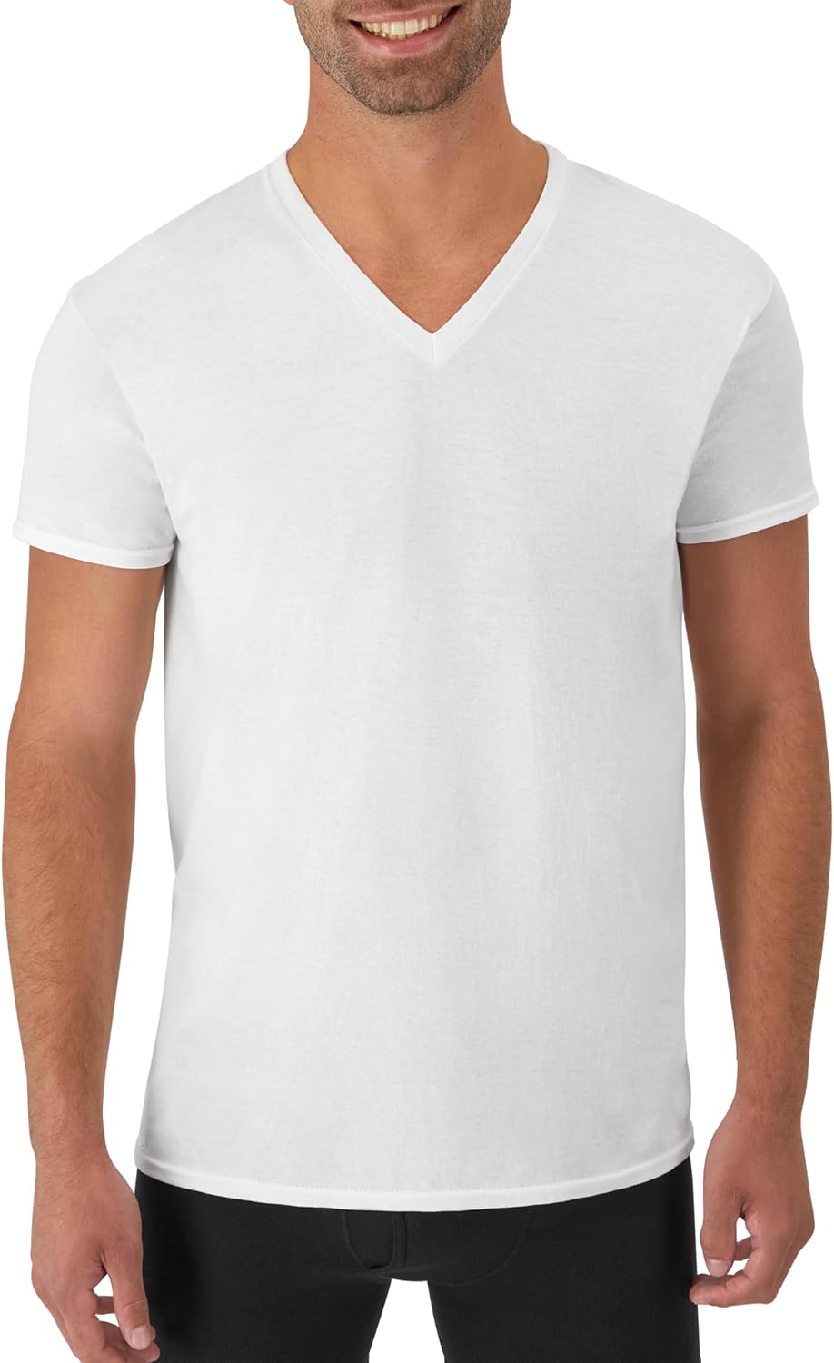 Hanes Men's Undershirts T-Shirt Pack, V-Neck Cotton Tees for Men, Moisture-Wicking, Odor Control, White Multi-Pack