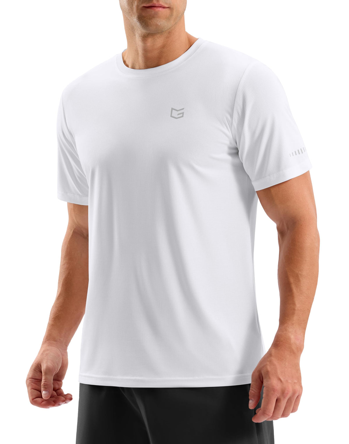 Men's Workout Breathable Grid T-Shirts Dry Fit UPF 50+ Sun Shirts Lightweight Cooling Tee for Athletic, Running, Hiking