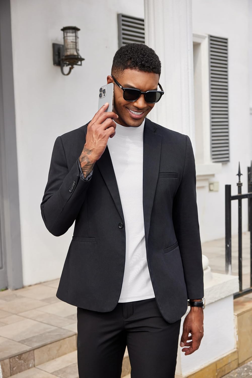 COOFANDY Mens Mock Turtleneck Shirts Casual Premium Cotton Short Sleeve Shirt Basic Half Neck T-Shirts