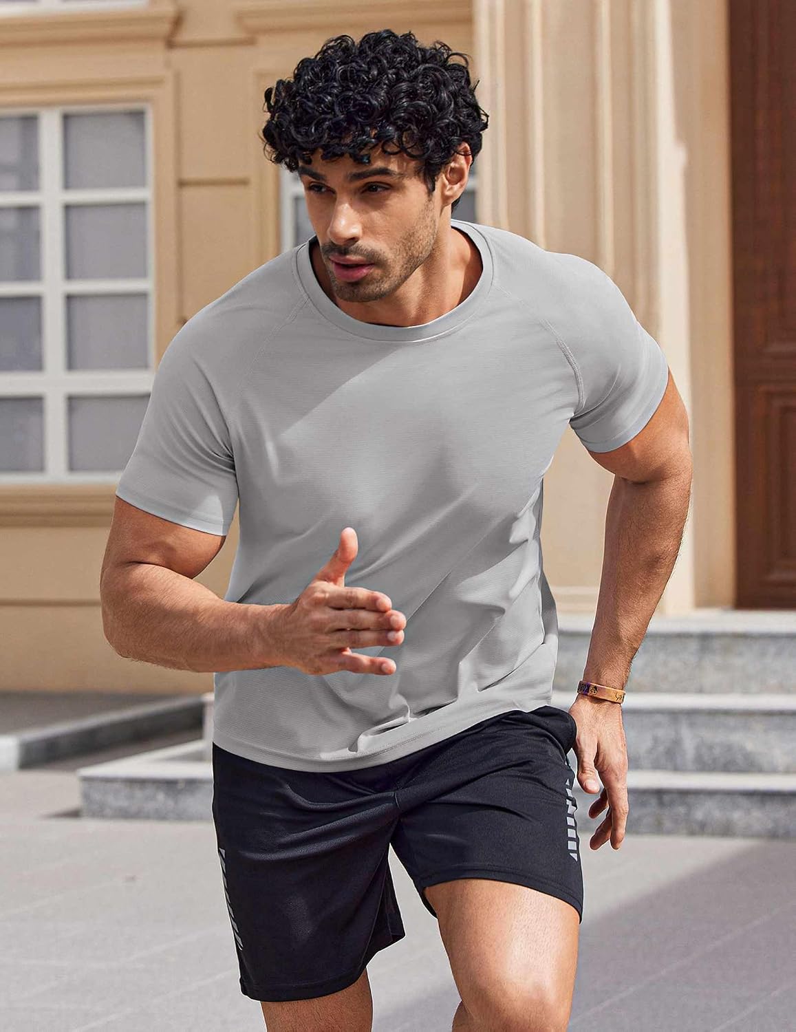 COOFANDY Mens Swim Shirt Short Sleeve UPF 50+ Sun Shirts Rash Guard Quick Dry Beach Water T Shirts for Men