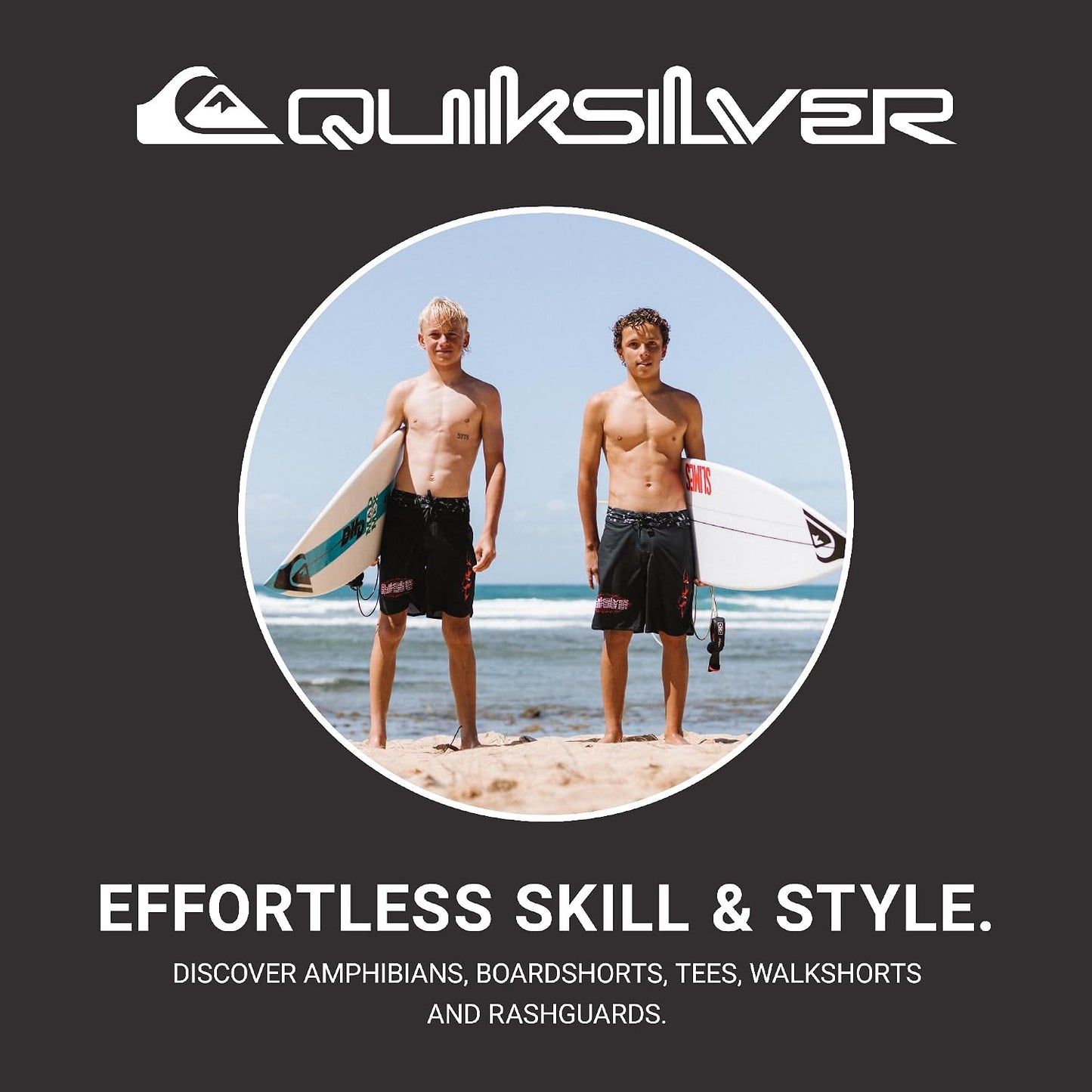 Quiksilver Boys' Short Sleeve Screen Print Graphic T-Shirt, Soft & Comfortable, Regular Fit