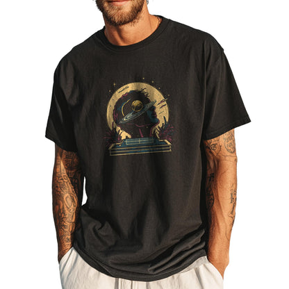 domirica Men's Solid 100% Cotton Graphic Short Sleeve Crewneck Big and Tall Summer Breathable Quick Dry Gym Casual Top