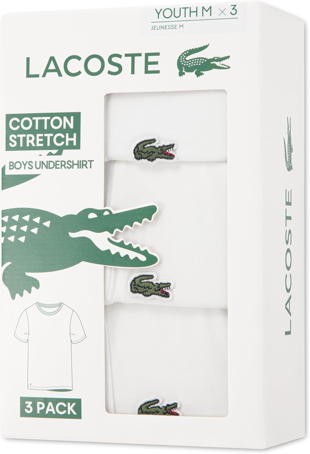 Lacoste Boys' 3-Pack Undershirt