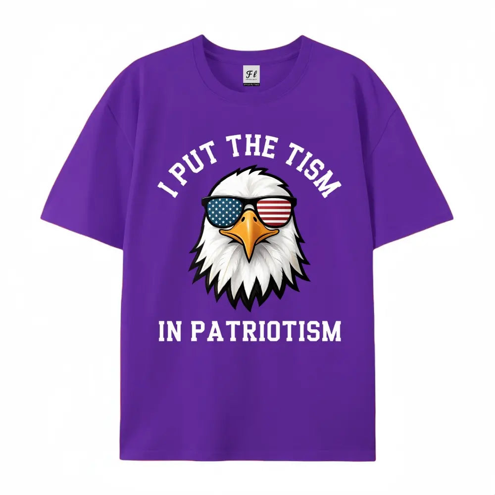 Put The Tism In Patriotism Athletic Eagle T-Shirt Unisex for Daily Wear 2026Funny Christmas Novelty Men's T-Shirt Summer Trendy Streetwear Fashion Top Quality Comfortable Casual Printed T-shirt Pure Cotton