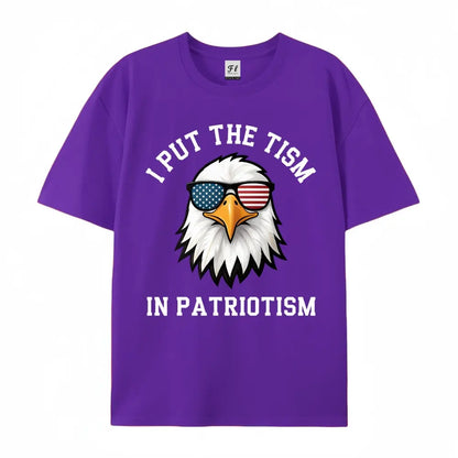 Put The Tism In Patriotism Athletic Eagle T-Shirt Unisex for Daily Wear 2026Funny Christmas Novelty Men's T-Shirt Summer Trendy Streetwear Fashion Top Quality Comfortable Casual Printed T-shirt Pure Cotton