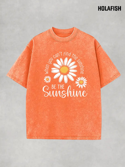 Holafish Women's Acid Washed Vintage Cotton T-Shirt - Unisex Relaxed Fit Shortsleeve Layer Top with Trendy Graphic, Durable Fabric, Pairable with Jeans