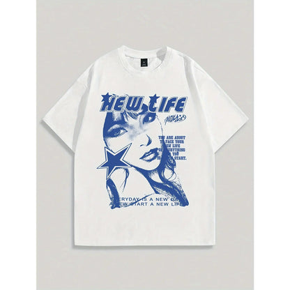 Men's Casual Cotton T-shirt Graphic Breathable Crew Neck Short Sleeve Ideal for Summer Wear Gifts Tee