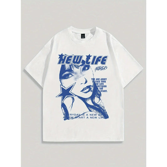 Men's Casual Cotton T-shirt Graphic Breathable Crew Neck Short Sleeve Ideal for Summer Wear Gifts Tee