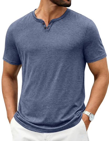 COOFANDY Men's T Shirts Short Sleeve Casual V Neck T-Shirt Soft Notch Neck Tee Classic Plain Shirts