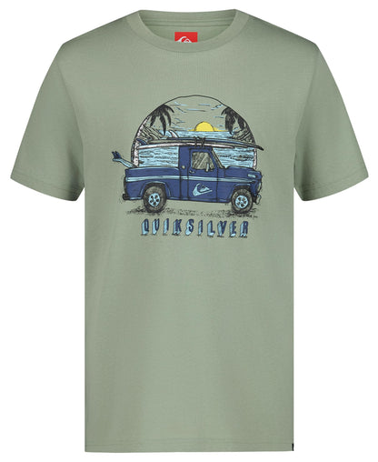 Quiksilver Boys' Short Sleeve Screen Print Graphic T-Shirt, Soft & Comfortable, Regular Fit