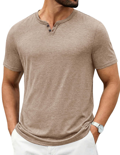COOFANDY Men's T Shirts Short Sleeve Casual V Neck T-Shirt Soft Notch Neck Tee Classic Plain Shirts