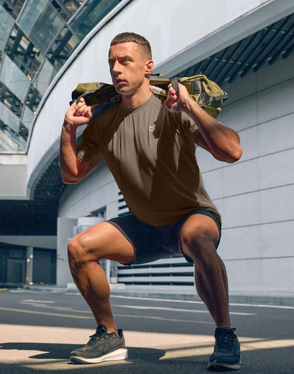 G Gradual Men's Athletic Workout T-Shirts Moisture Wicking Cooling Running Shirts Short Sleeve Performance Tee for Gym Tennis