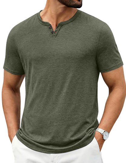 COOFANDY Men's T Shirts Short Sleeve Casual V Neck T-Shirt Soft Notch Neck Tee Classic Plain Shirts