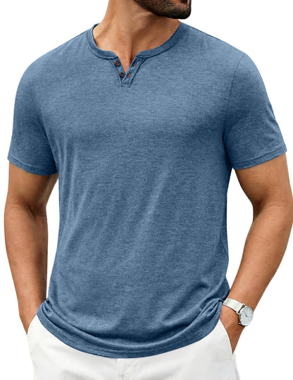 COOFANDY Men's T Shirts Short Sleeve Casual V Neck T-Shirt Soft Notch Neck Tee Classic Plain Shirts