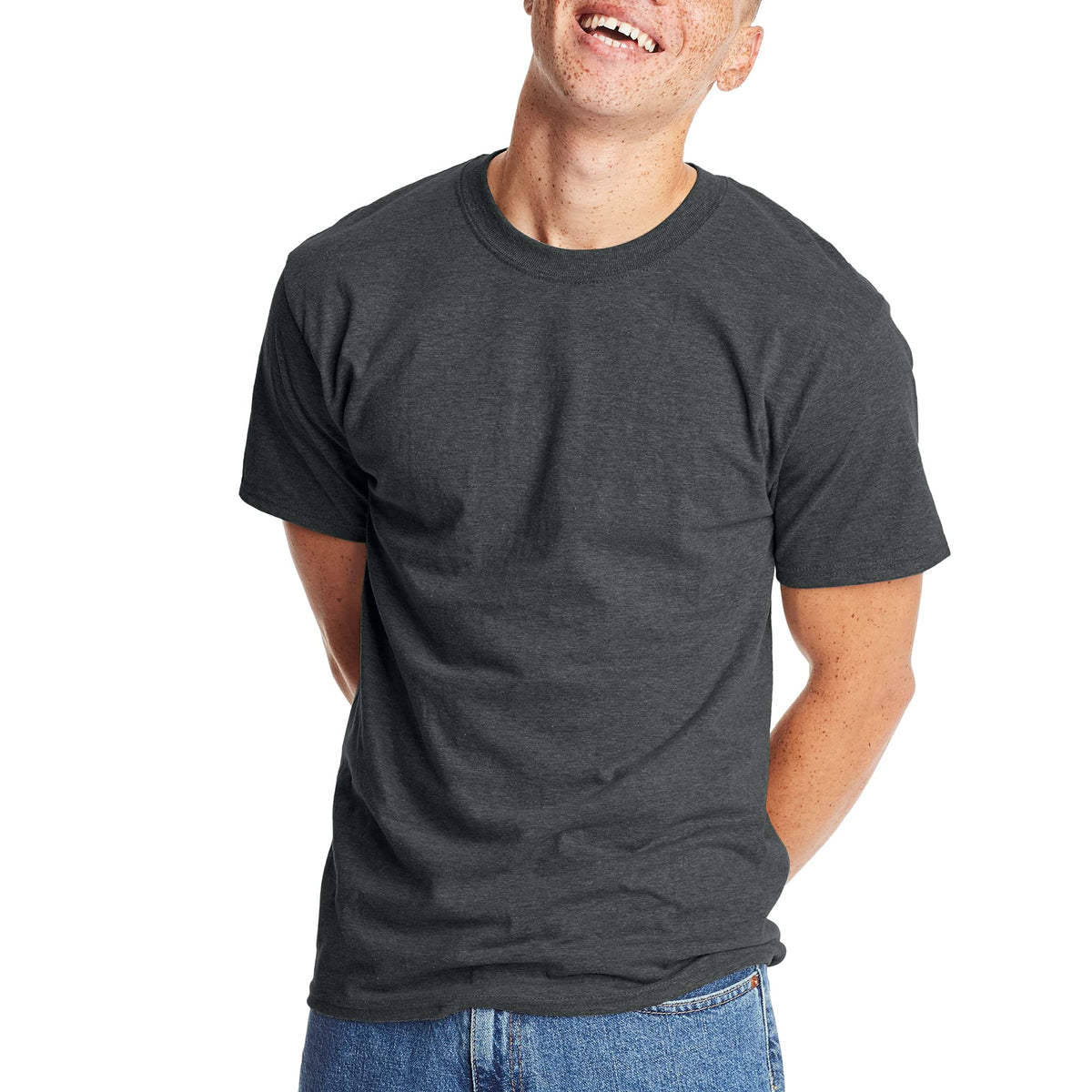 Hanes Men's Beefy-T T-Shirt, Heavyweight Cotton T-Shirts for Men, 1 or 2 Pack, Men's Tees (Tall