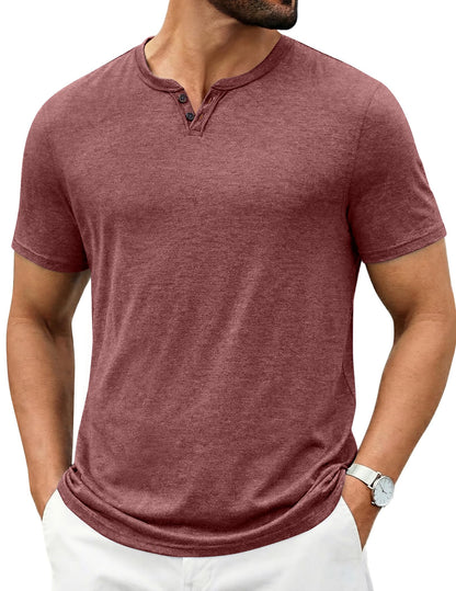 COOFANDY Men's T Shirts Short Sleeve Casual V Neck T-Shirt Soft Notch Neck Tee Classic Plain Shirts