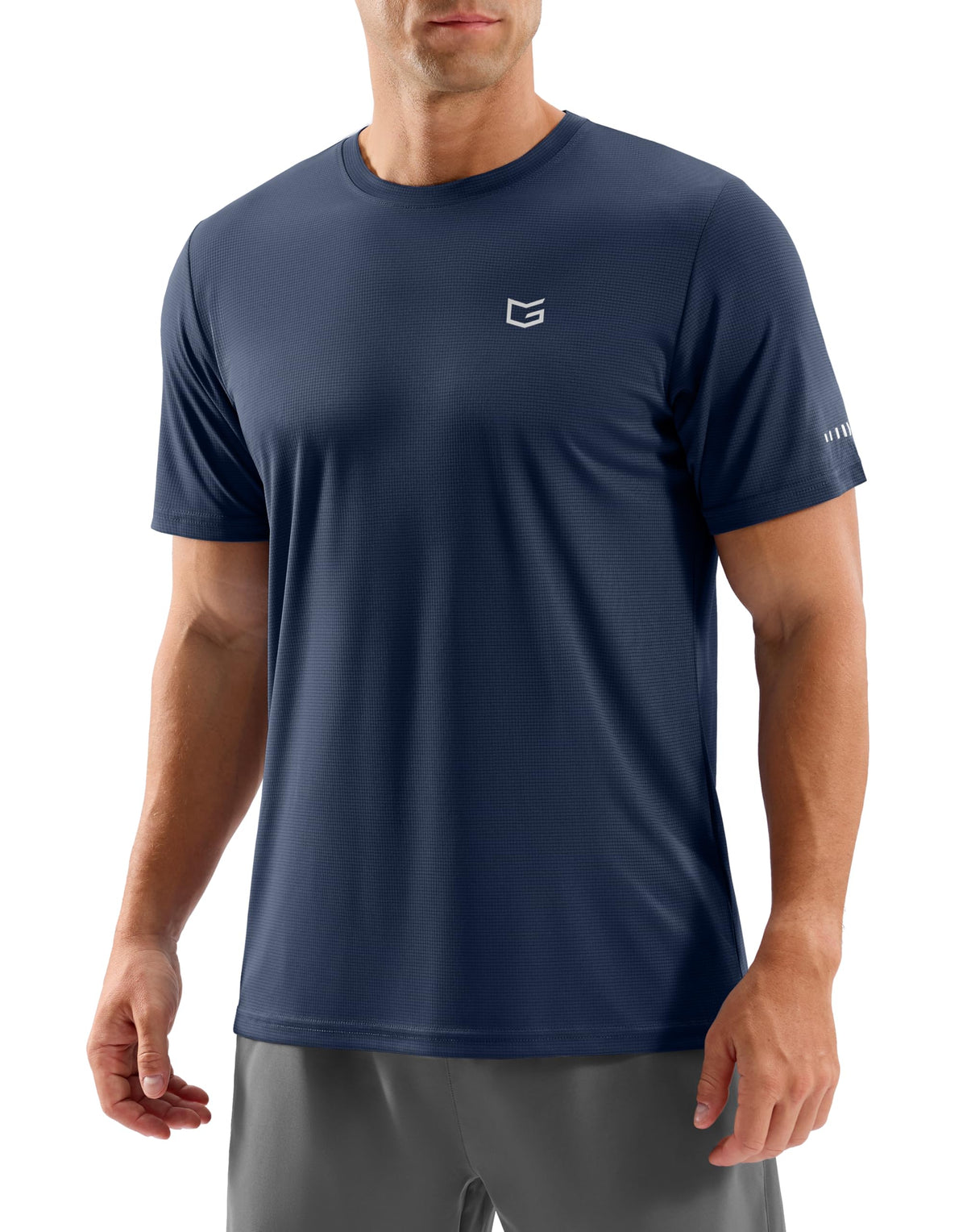 Men's Workout Breathable Grid T-Shirts Dry Fit UPF 50+ Sun Shirts Lightweight Cooling Tee for Athletic, Running, Hiking